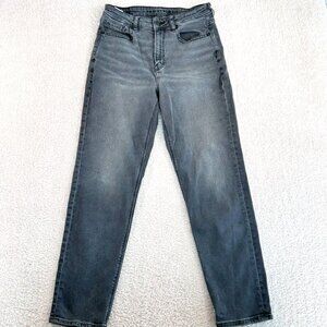 American Eagle Womens Mom Jean Washed Black Grey Size 8 Comfy Casual Classic